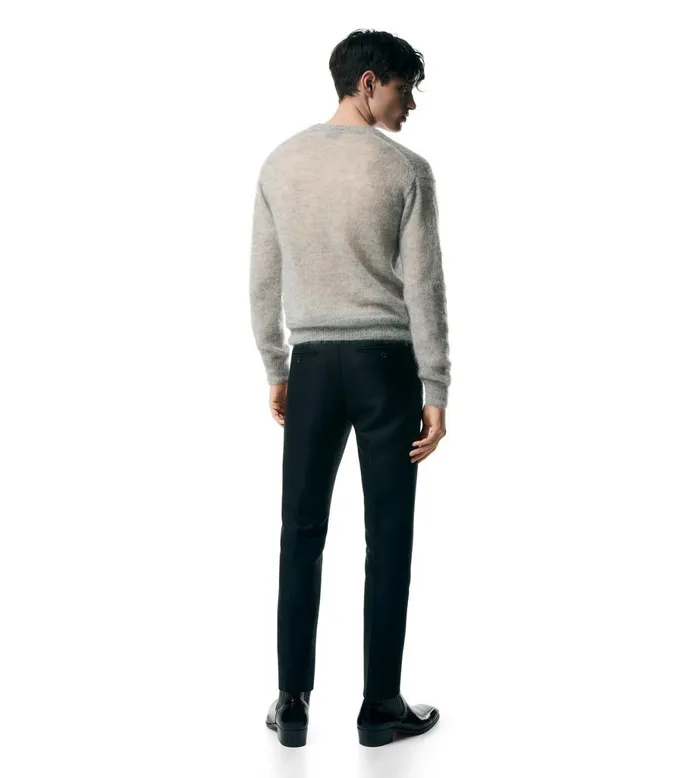 Men Knitwear Tom Ford Mohair Blend Melange V Neck Light Grey Men Knitwear Tom Ford Mohair Blend Melange V Neck Light Grey