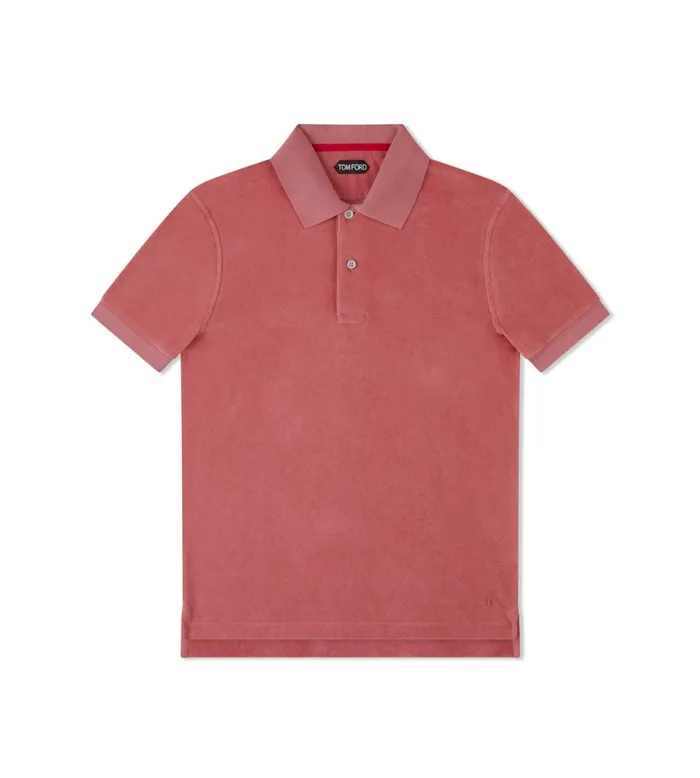 Men Knitwear Tom Ford Towelling Polo Coral