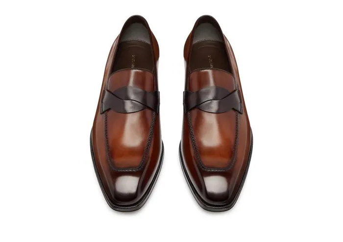 Men Loafers Tom Ford Burnished Leather Elkan Twisted Band Loafer Mink Men Loafers Tom Ford Burnished Leather Elkan Twisted Band Loafer Mink