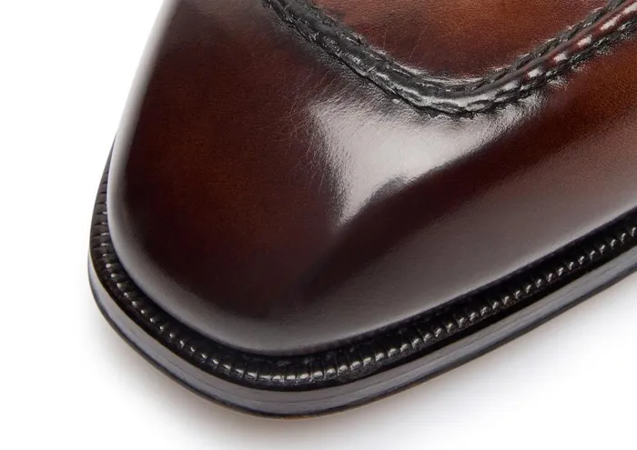 Men Loafers Tom Ford Burnished Leather Elkan Twisted Band Loafer Mink Men Loafers Tom Ford Burnished Leather Elkan Twisted Band Loafer Mink