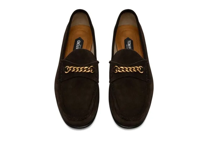 Men Loafers Tom Ford Suede York Chain Loafer Brown