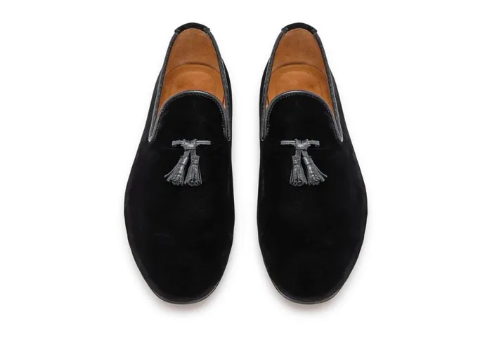 Men Loafers Tom Ford Velvet Nicolas Slipper Black Men Loafers Tom Ford Velvet Nicolas Slipper Black