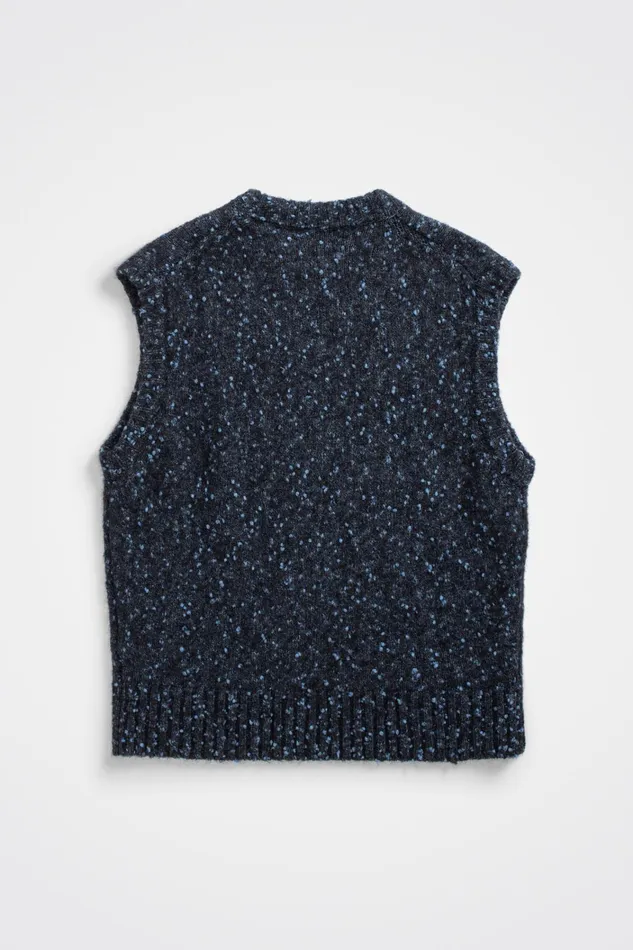 Men Manfred Tweed Vest Light Stone Blue Norse Projects Knitwear