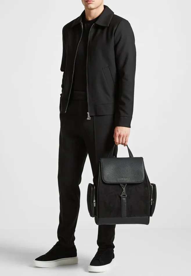 Men Manire De Voir Eiffel Clasp Backpack Black