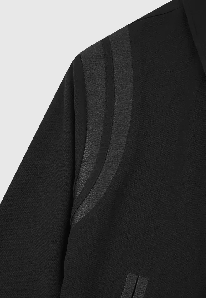 Men Manire De Voir Leather Panelled Varsity Jacket Black