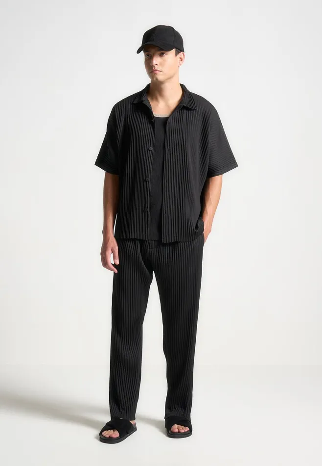 Men Manire De Voir Pleated Shirt Black