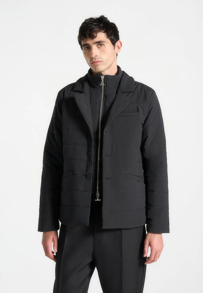 Men Manire De Voir Quilted Blazer Jacket Black