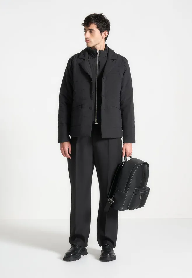 Men Manire De Voir Quilted Blazer Jacket Black