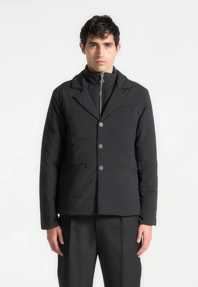 Men Manire De Voir Quilted Blazer Jacket Black