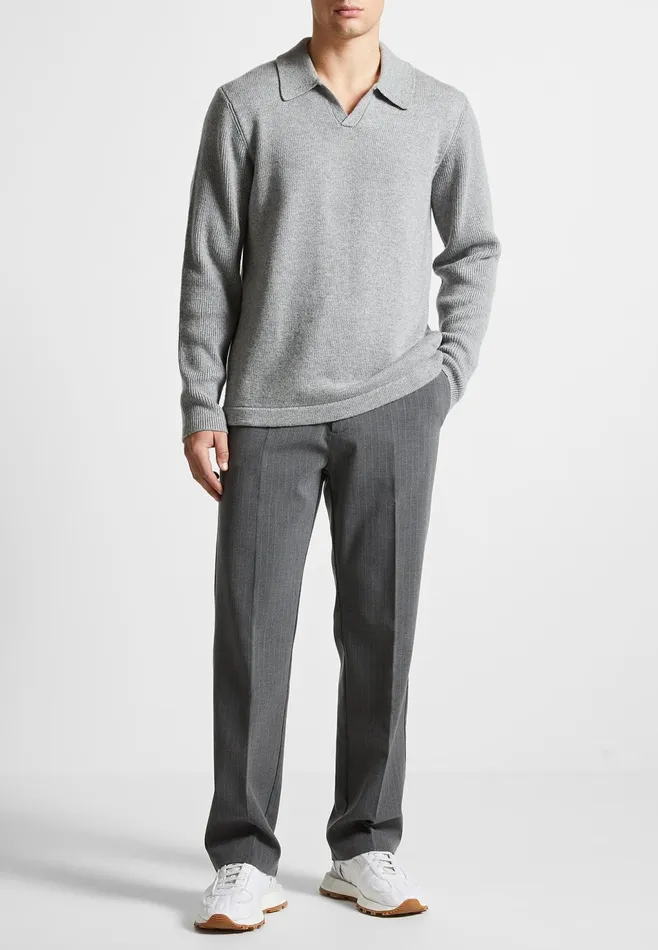 Men Manire De Voir Relaxed Fit Pinstripe Tailored Trousers Grey