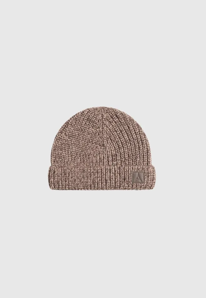 Men Manire De Voir Speckled Wool Beanie Hat Taupe