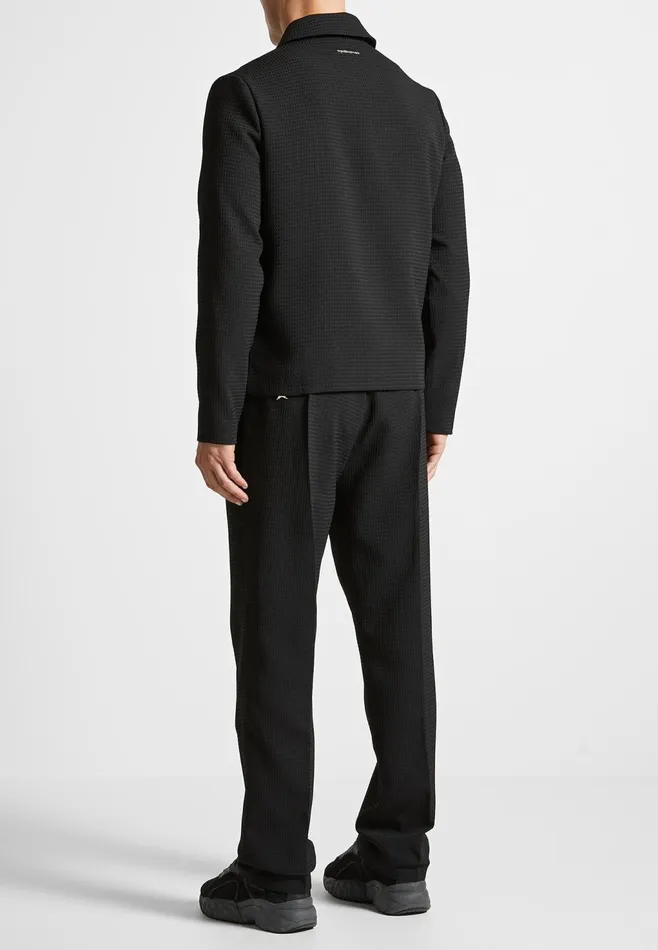 Men Manire De Voir Waffle Seersucker Jacket Black
