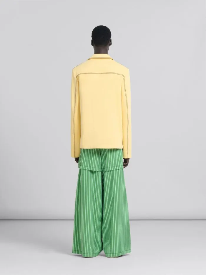 Men Marni Coats and Jackets Yellow Organic Denim Blazer With Contrast Stitching