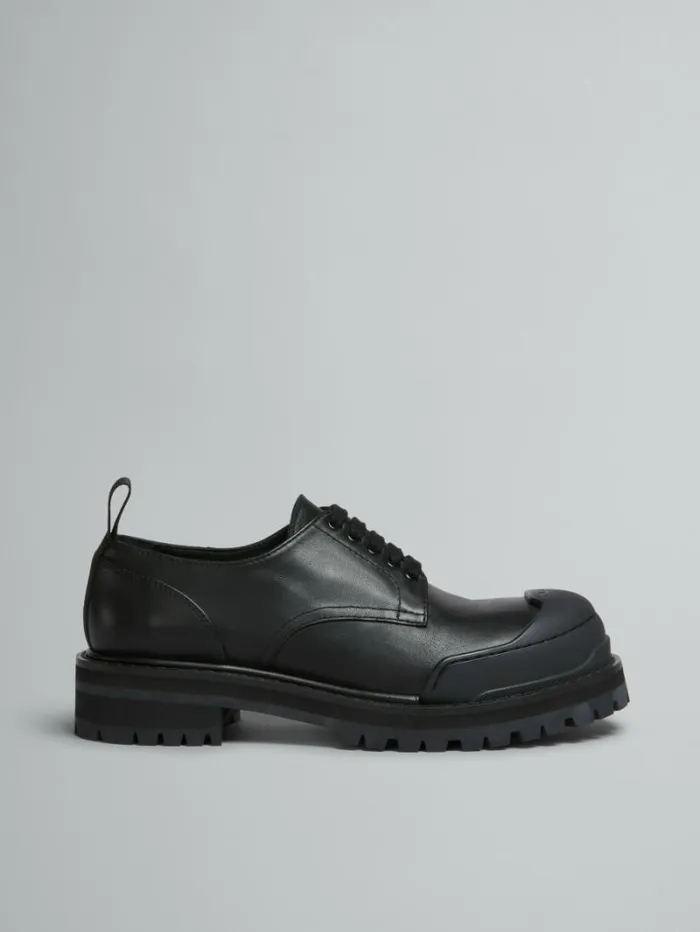Men Marni Lace Up and Loafers Black Leather Dada Army Derby Shoe