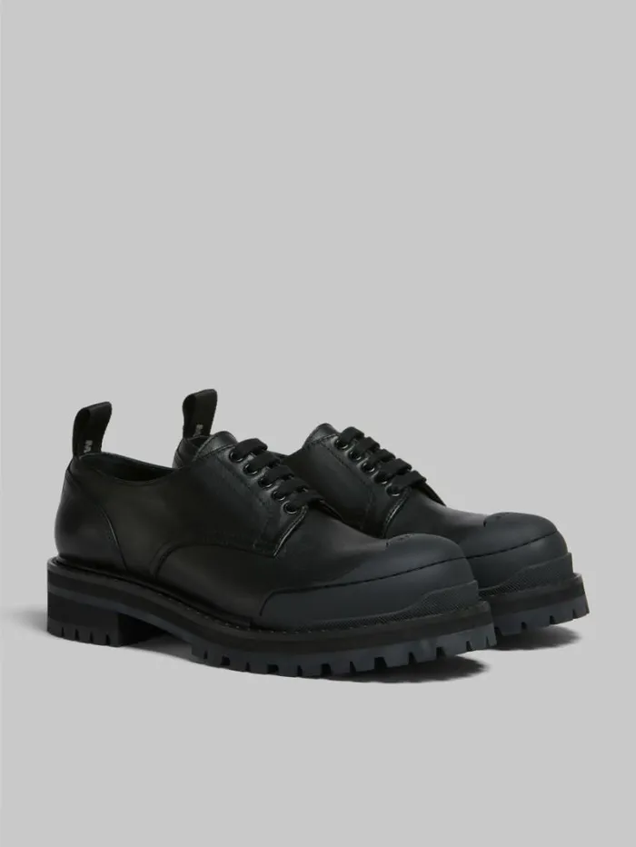 Men Marni Lace Up and Loafers Black Leather Dada Army Derby Shoe
