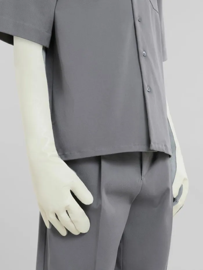 Men Marni Other Accessories Gray And White Wool And Cashmere Long Gloves