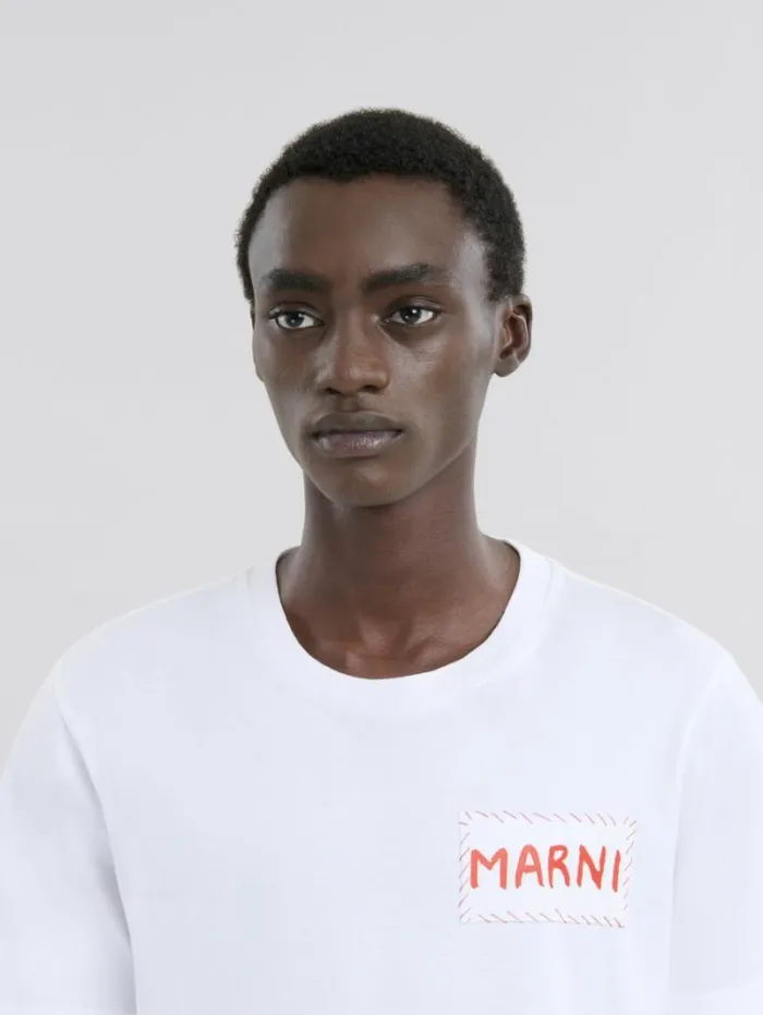 Men Marni Tops and Tshirts White Crew Neck TShirt