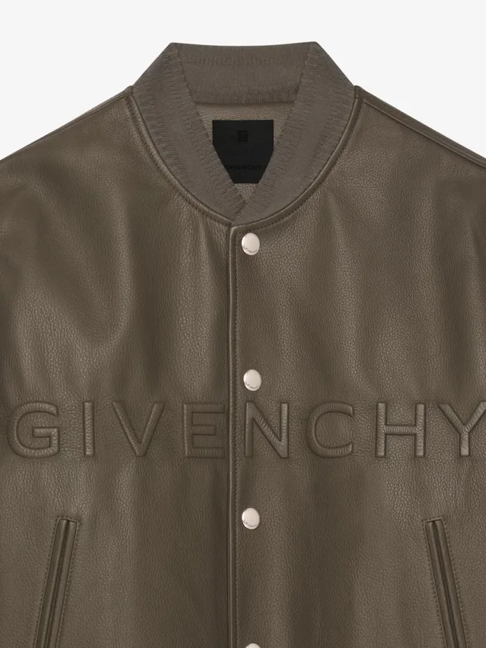 Men Outerwear and Blousons Givenchy GIVENCHY Varsity Jacket In Leather Khaki Men Outerwear and Blousons Givenchy GIVENCHY Varsity Jacket In Leather Khaki