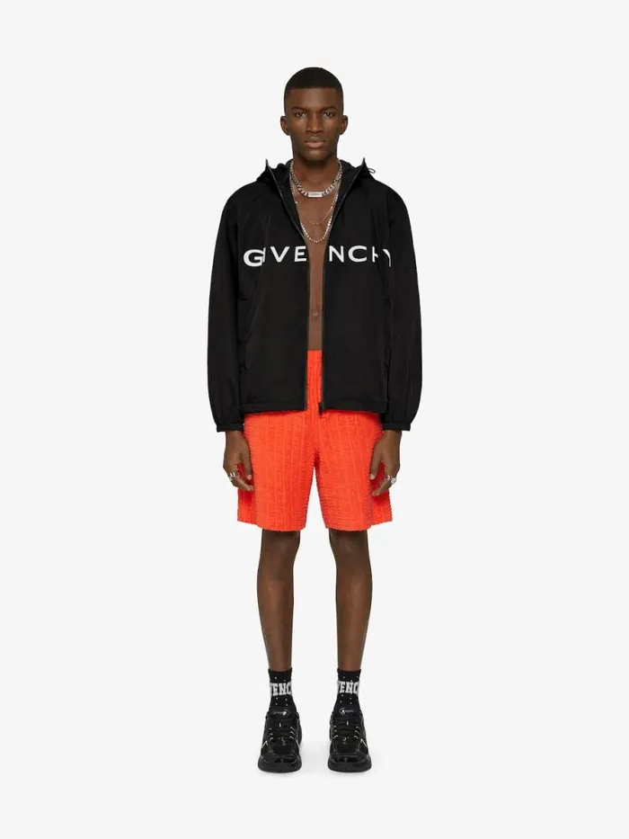 Men Outerwear and Blousons Givenchy GIVENCHY Windbreaker In Technical Fabric Black