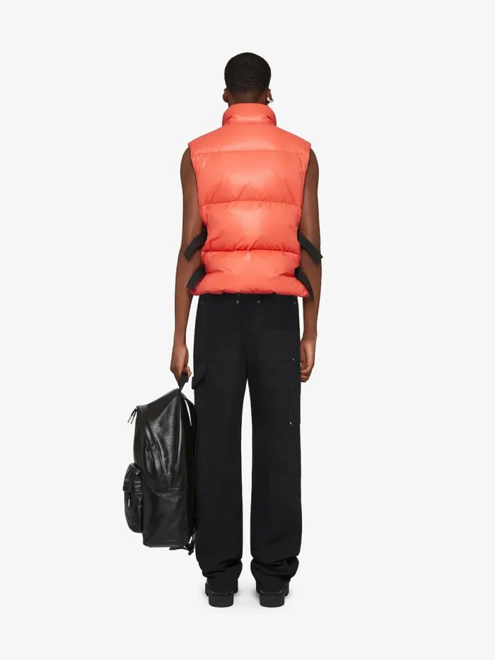 Men Outerwear and Blousons Givenchy Sleeveless Puffer Jacket With Buckles Orange