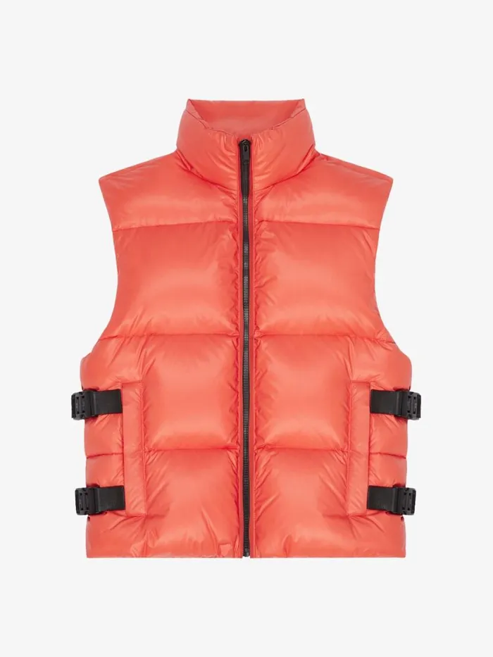 Men Outerwear and Blousons Givenchy Sleeveless Puffer Jacket With Buckles Orange