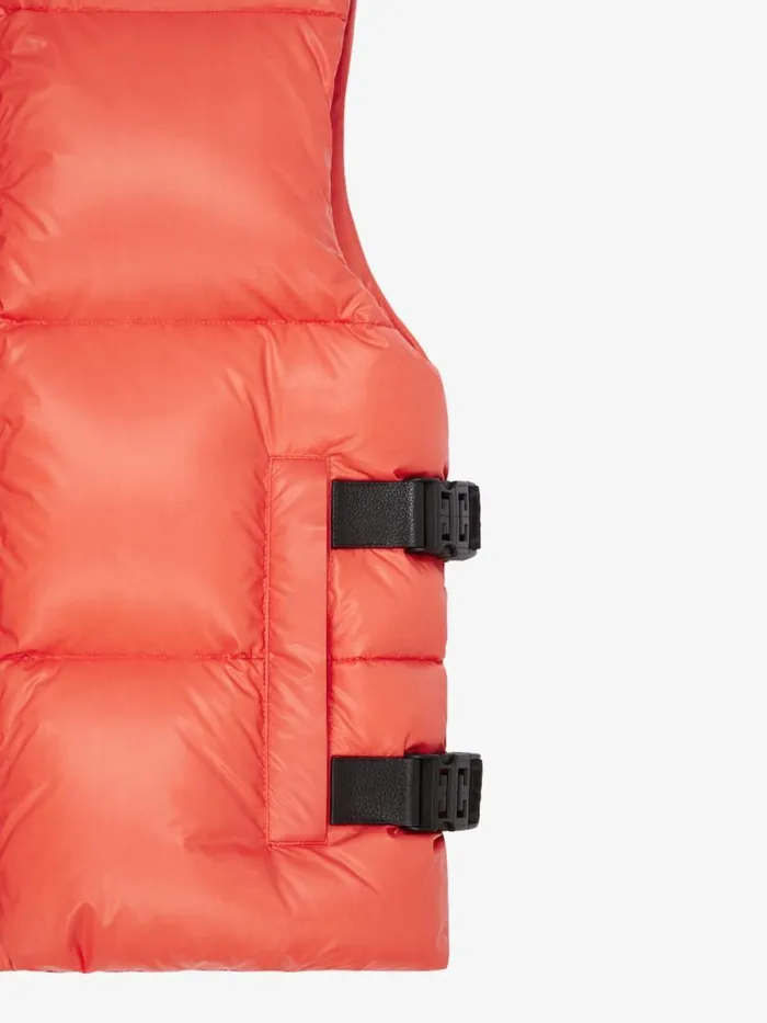 Men Outerwear and Blousons Givenchy Sleeveless Puffer Jacket With Buckles Orange