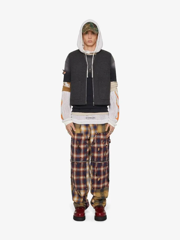 Men Outerwear and Blousons Givenchy Waistcoat In Double Face Wool And Cashmere Dark Grey