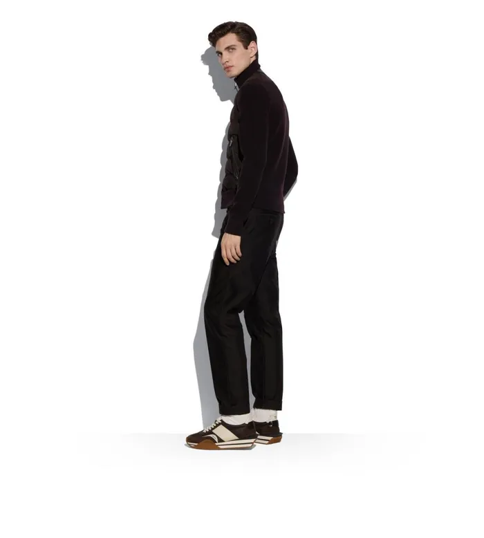 Men Outerwear Tom Ford Down Suede Front Zip Through Ebony Men Outerwear Tom Ford Down Suede Front Zip Through Ebony
