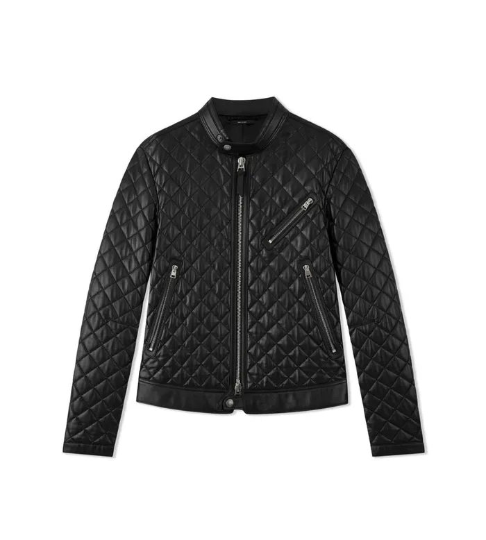 Men Outerwear Tom Ford Feather Nappa Quilted Caf Racer Black
