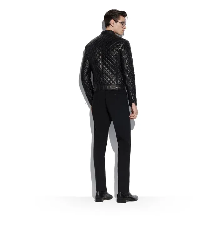 Men Outerwear Tom Ford Feather Nappa Quilted Caf Racer Black