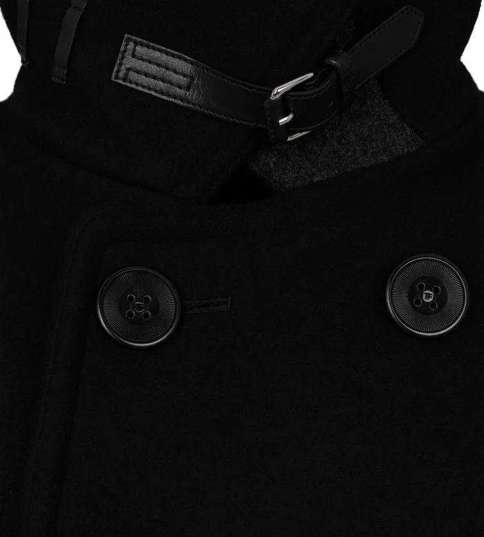 Men Outerwear Tom Ford Melton Peacoat Black