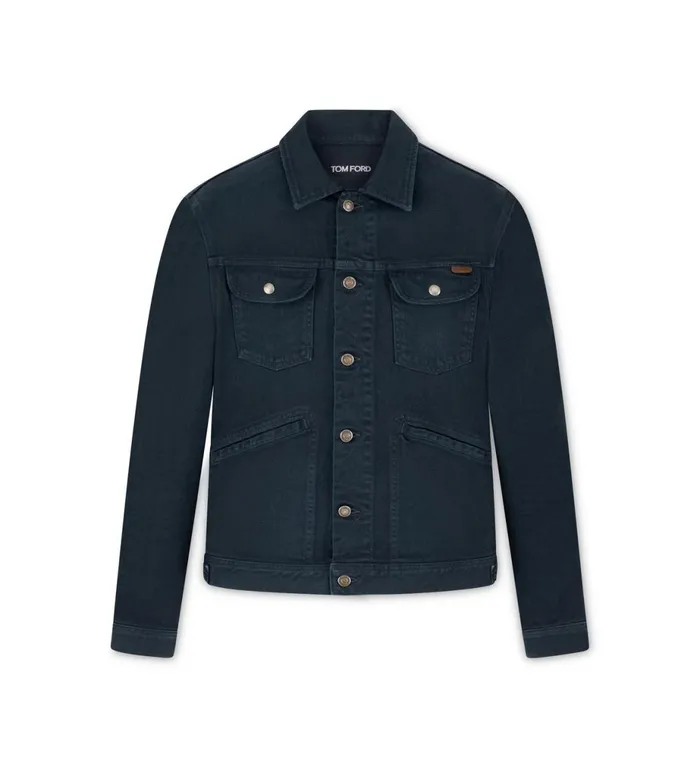 Men Outerwear Tom Ford Twill Denim Jacket Indigo