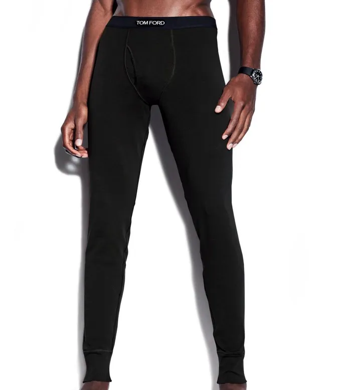 Men PAJAMA PANTS and LONG JOHNS Tom Ford Cotton Long Johns Black Men PAJAMA PANTS and LONG JOHNS Tom Ford Cotton Long Johns Black
