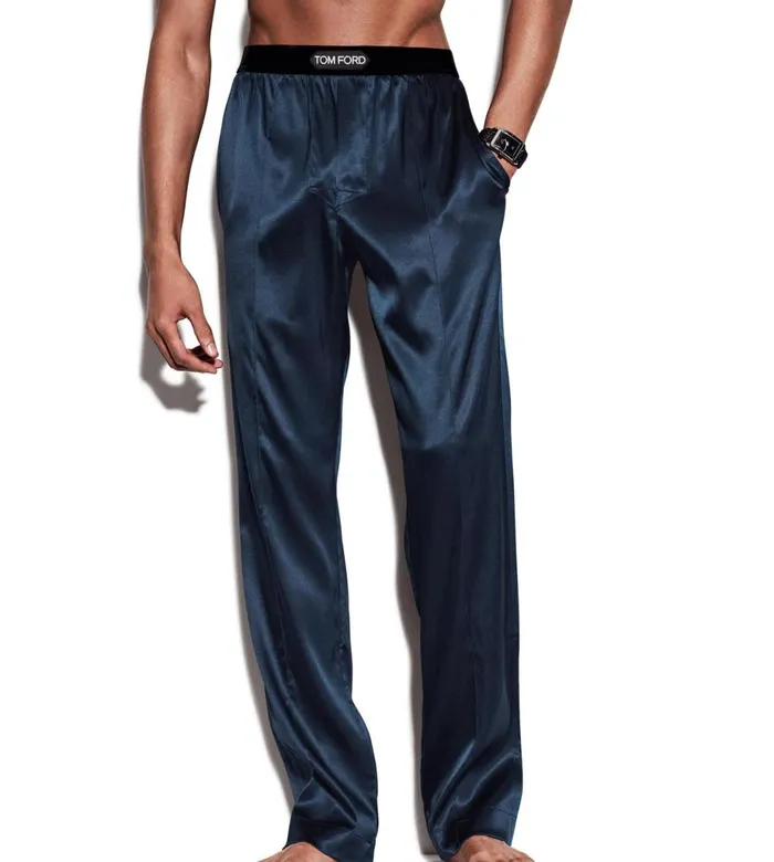 Men PAJAMA PANTS and LONG JOHNS Tom Ford Silk Pajama Pants Deep Ocean