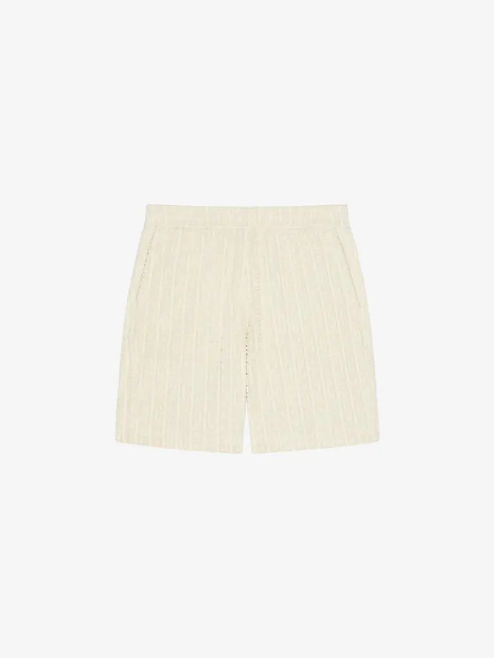 Men Pants and Shorts Givenchy Bermuda Shorts In 4G Cotton Towelling Ivory