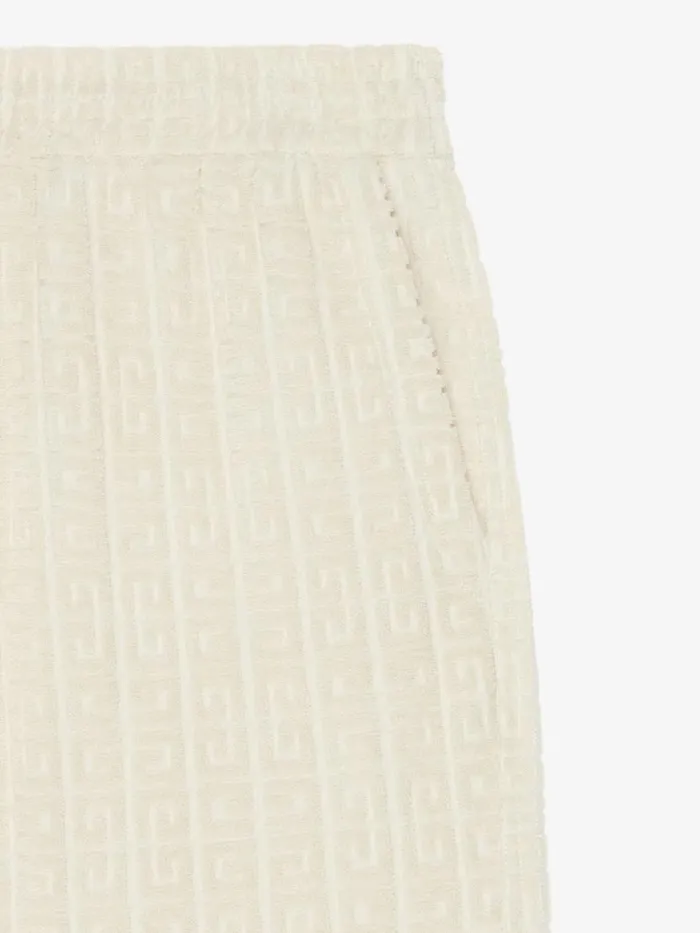 Men Pants and Shorts Givenchy Bermuda Shorts In 4G Cotton Towelling Ivory