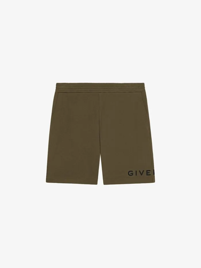 Men Pants and Shorts Givenchy GIVENCHY Archetype Bermuda Shorts In Fleece Khaki