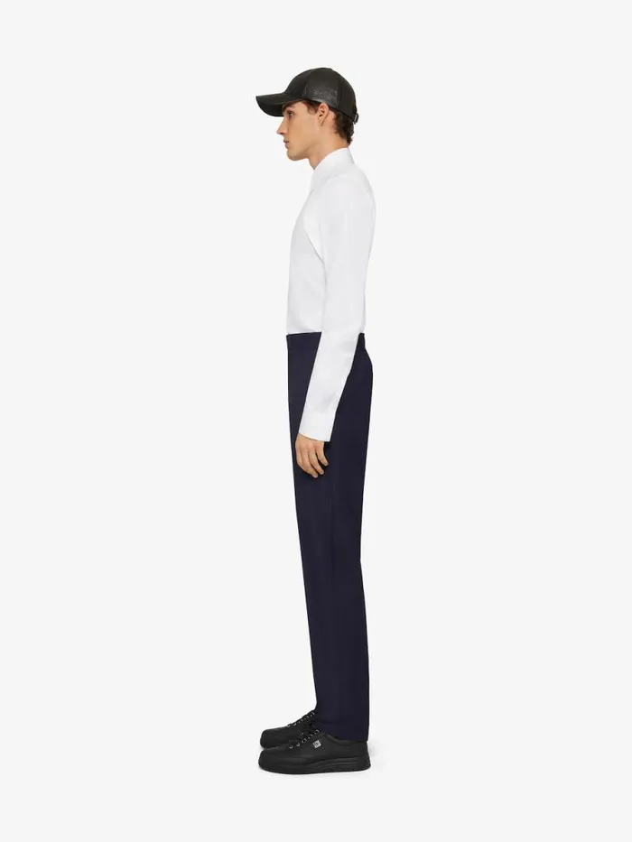 Men Pants and Shorts Givenchy Slimfit Pants In Technical Wool Navy