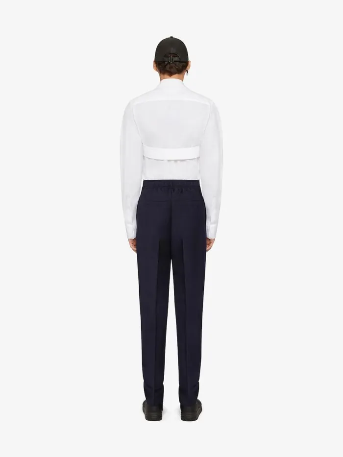 Men Pants and Shorts Givenchy Slimfit Pants In Technical Wool Navy