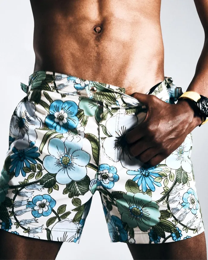 Men Pants and Shorts Tom Ford 60039S Floral Print Swim Short Sky Men Pants and Shorts Tom Ford 60039S Floral Print Swim Short Sky
