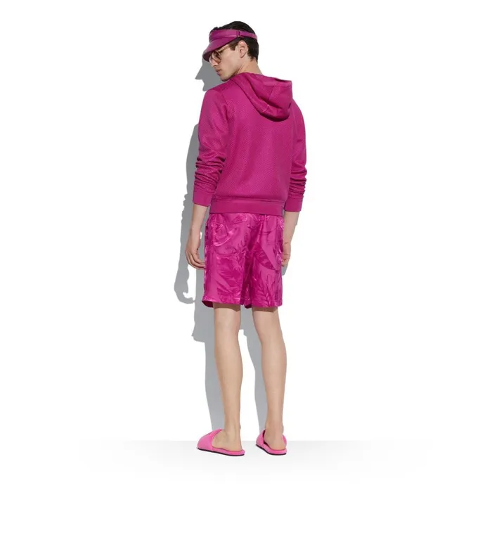 Men Pants and Shorts Tom Ford Floral Viscose Jacquard Pleat Short Magenta Men Pants and Shorts Tom Ford Floral Viscose Jacquard Pleat Short Magenta