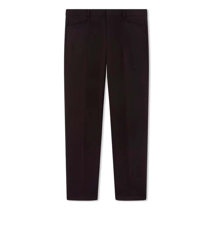 Men Pants and Shorts Tom Ford Wool Mohair Twill Atticus Trouser Burgundy