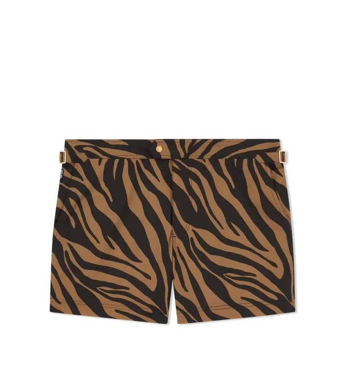 Men Pants and Shorts Tom Ford Zebra Print Swim Short
