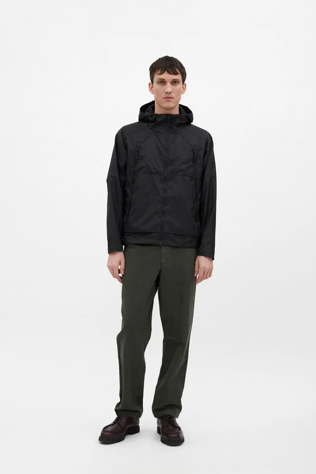 Men Pasmo Hooded Windbreaker Jacket Black Norse Projects Outerwear