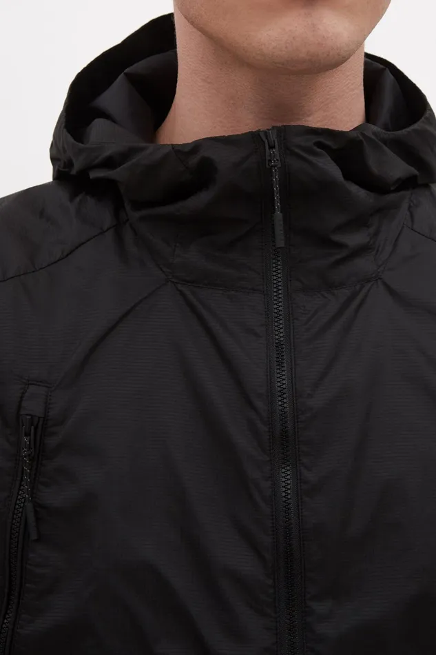 Men Pasmo Hooded Windbreaker Jacket Black Norse Projects Outerwear