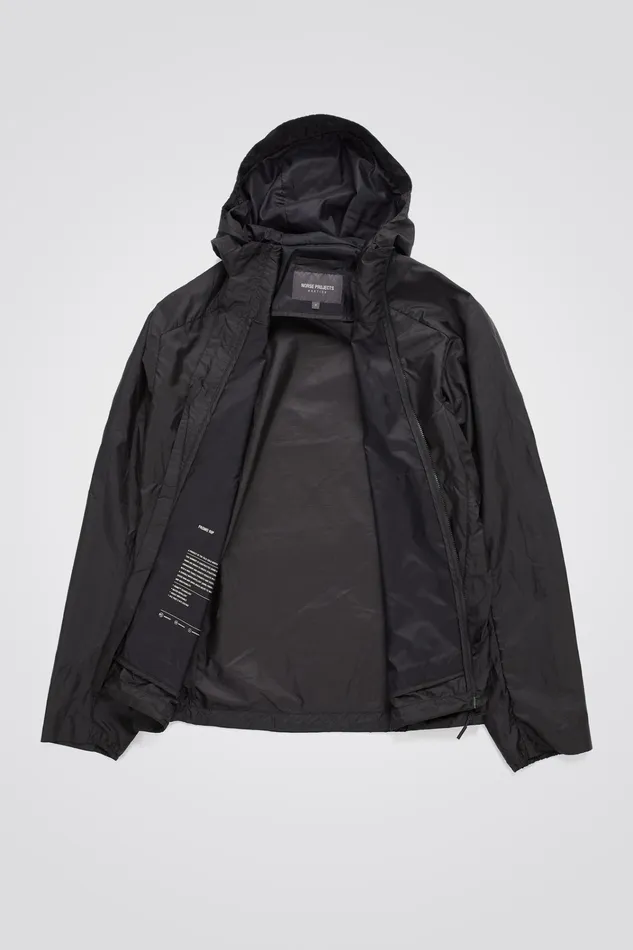Men Pasmo Hooded Windbreaker Jacket Black Norse Projects Outerwear