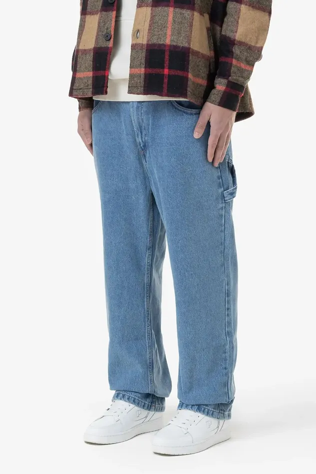 Men Pegador Basic Bottoms Drato Baggy Workwear Jeans Washed Blue Men Pegador Basic Bottoms Drato Baggy Workwear Jeans Washed Blue