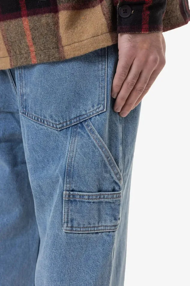 Men Pegador Basic Bottoms Drato Baggy Workwear Jeans Washed Blue Men Pegador Basic Bottoms Drato Baggy Workwear Jeans Washed Blue