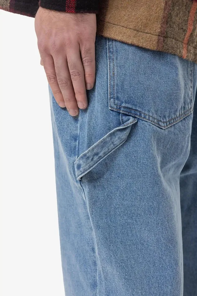 Men Pegador Basic Bottoms Drato Baggy Workwear Jeans Washed Blue Men Pegador Basic Bottoms Drato Baggy Workwear Jeans Washed Blue