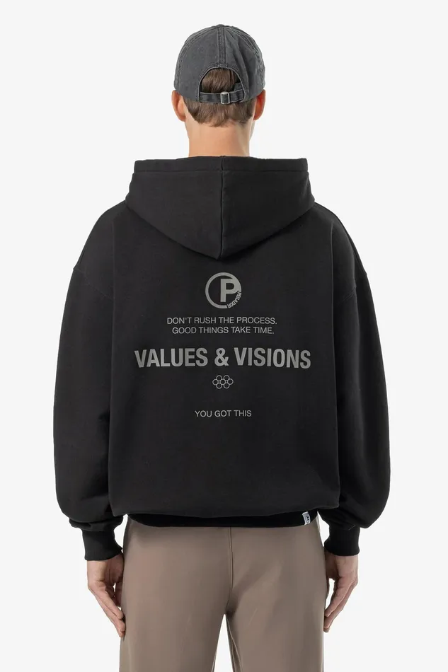 Men Pegador Hoodies Clinton Oversized Sweat Jacket Washed Black